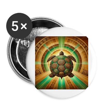 Turtle power animal - Buttons large 2.2''/56 mm (5-pack) - white - Front