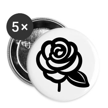 Pink Flower - Buttons large 2.2''/56 mm (5-pack) - white - Front