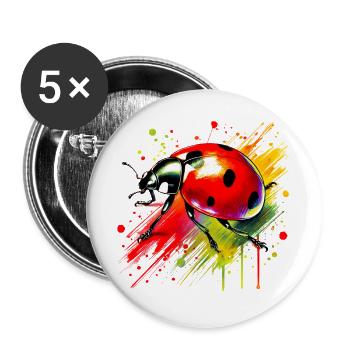 Coccinelle - Lot de 5 grands badges (56 mm) - blanc - Devant