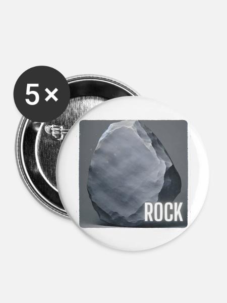 Rock Music - Buttons groß 56 mm (5er Pack) - Weiß