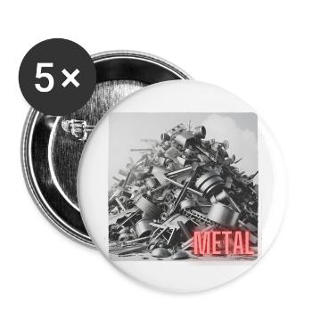 Ein Haufen Altmetall - Buttons groß 56 mm (5er Pack) - Weiß - Vorne