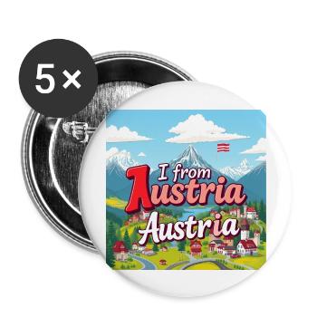Österreich III - Buttons groß 56 mm (5er Pack) - Weiß - Vorne