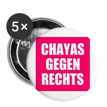 chayas gegen rechts - Buttons groß 56 mm (5er Pack) - Weiß - Vorne