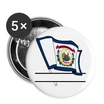Flag West Virginia text banner - Buttons large 2.2''/56 mm (5-pack) - white - Front