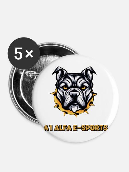 A1 ALPHA - Buttons groß 56 mm (5er Pack) - Weiß