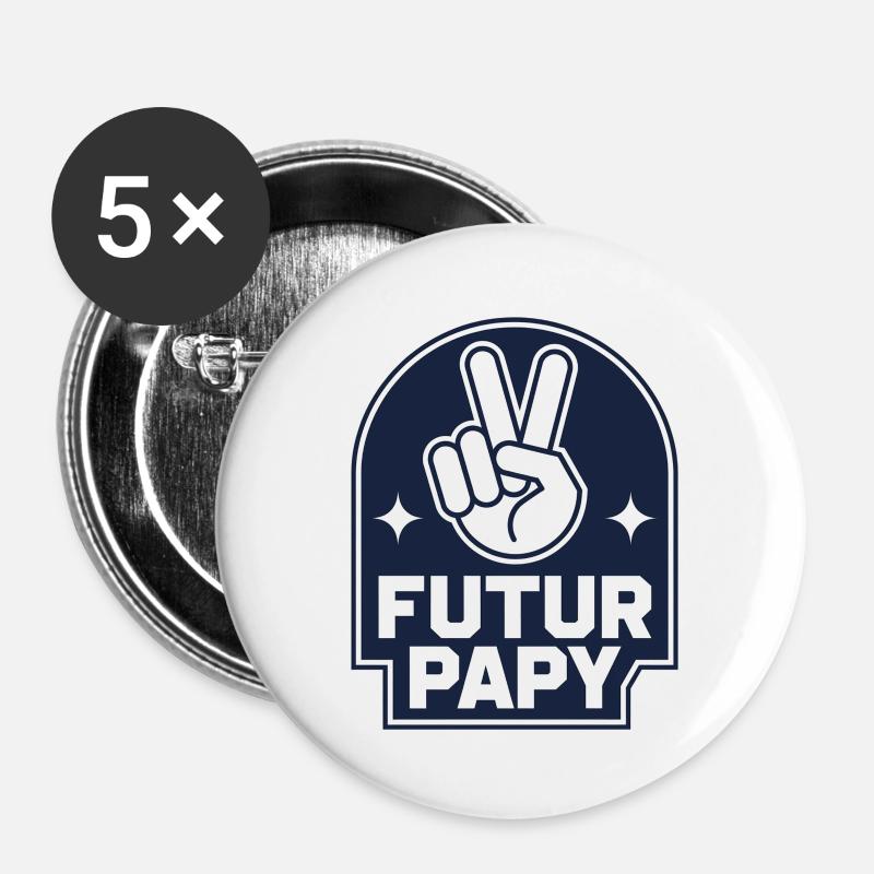 Future Grandpa 2025 - Buttons large 2.2''/56 mm (5-pack) - white