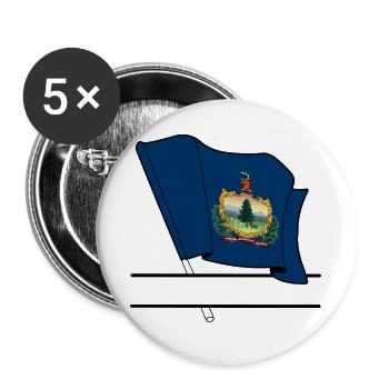 Vermont Flag Text Banner - Buttons large 2.2''/56 mm (5-pack) - white - Front