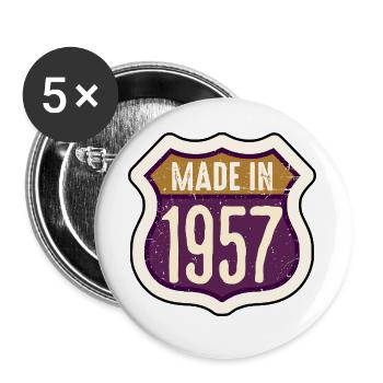 Vintage-Abzeichen aus dem Jahr 1957 - Buttons groß 56 mm (5er Pack) - Weiß - Vorne