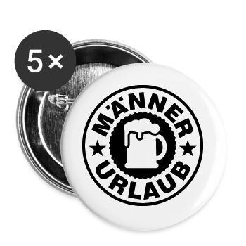 Men's Holiday Beer - Buttons large 2.2''/56 mm (5-pack) - white - Front