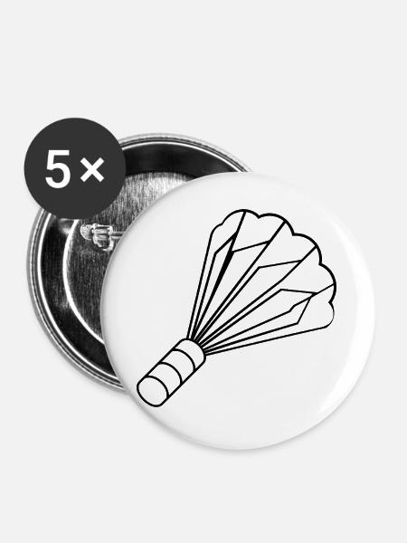 Federball - Buttons groß 56 mm (5er Pack) - Weiß