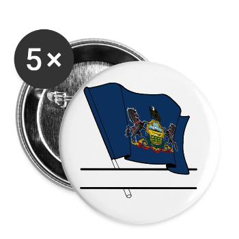 Flag Pennsylvania text banner - Buttons large 2.2''/56 mm (5-pack) - white - Front