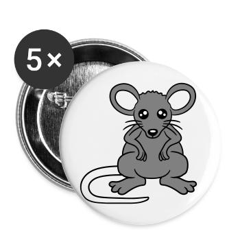 Mouse Mouse Cute Little Rat Rodent Friendly - Buttons large 2.2''/56 mm (5-pack) - white - Front
