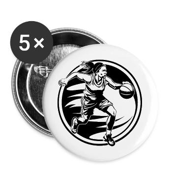 Basketball Player Basketball Player Sports - Buttons large 2.2''/56 mm (5-pack) - white - Front