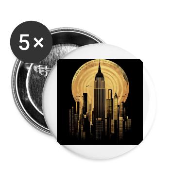 New York gold 2 - Buttons groß 56 mm (5er Pack) - Weiß - Vorne