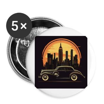 New York - Buttons groß 56 mm (5er Pack) - Weiß - Vorne