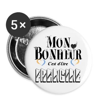 Mon Bonheur C'est d'Etre Frangine - Lot de 5 grands badges (56 mm) - blanc - Devant