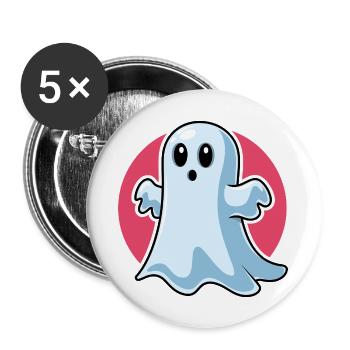Spooky Cute Ghost - Buttons large 2.2''/56 mm (5-pack) - white - Front