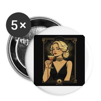 GTA girl - Buttons groß 56 mm (5er Pack) - Weiß - Vorne