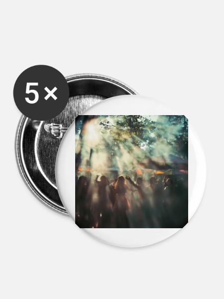 Rave - Buttons groß 56 mm (5er Pack) - Weiß
