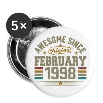 February 1998 27th Anniversary Gift, February 1998 - Buttons large 2.2''/56 mm (5-pack) - white - Front