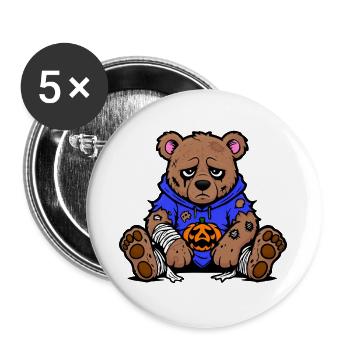 Ours d’Halloween - Lot de 5 grands badges (56 mm) - blanc - Devant