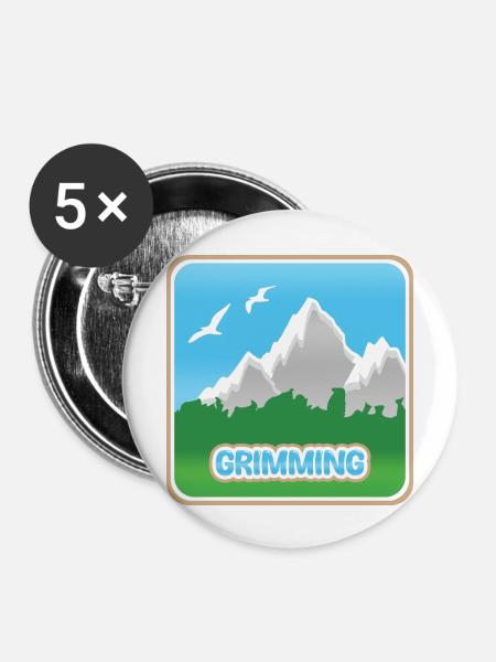 Geschenk für Grimming - Buttons groß 56 mm (5er Pack) - Weiß