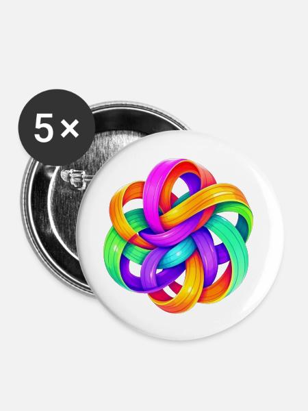 Kunst - Buttons groß 56 mm (5er Pack) - Weiß