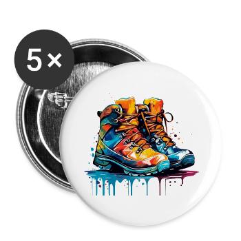 Colorful Shoes - Buttons large 2.2''/56 mm (5-pack) - white - Front