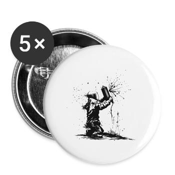 Kunst - Buttons groß 56 mm (5er Pack) - Weiß - Vorne