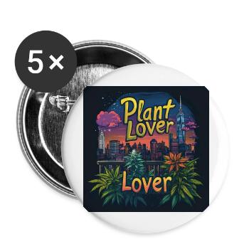 Canabis lover NewYork - Buttons groß 56 mm (5er Pack) - Weiß - Vorne