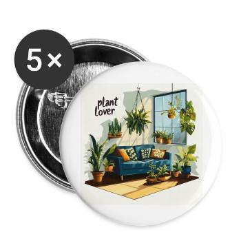 Salon d’amoureux des plantes - Lot de 5 grands badges (56 mm) - blanc - Devant