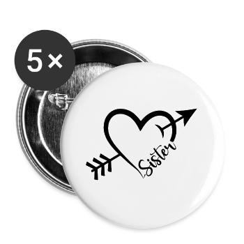 Best Sister - Buttons large 2.2''/56 mm (5-pack) - white - Front