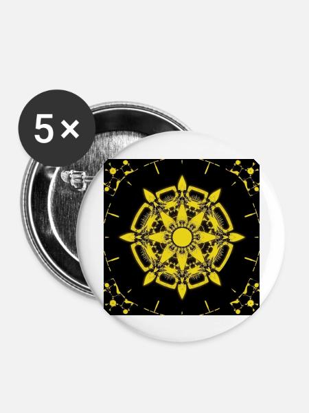 Cyber-Muster - Buttons groß 56 mm (5er Pack) - Weiß