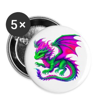 Dragon - Buttons large 2.2''/56 mm (5-pack) - white - Front