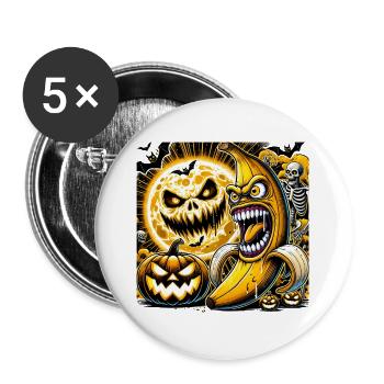 Spooky Halloween Banana - Buttons large 2.2''/56 mm (5-pack) - white - Front
