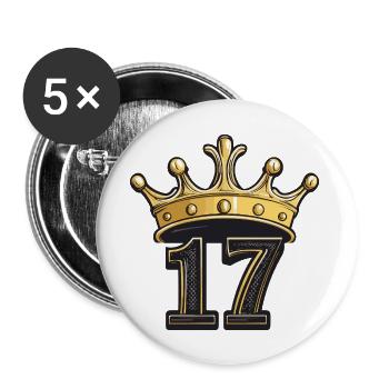 17 Number Krone - Buttons large 2.2''/56 mm (5-pack) - white - Front