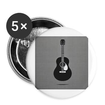 Guitar - Vintage - Rock - Band - Freedom - Buttons large 2.2''/56 mm (5-pack) - white - Front