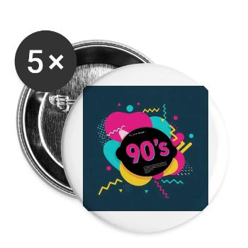 90s vibes - Buttons large 2.2''/56 mm (5-pack) - white - Front