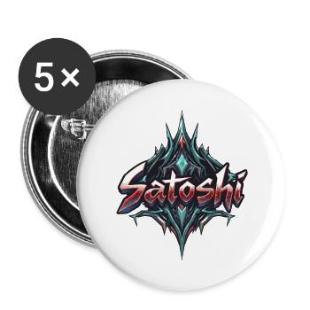 Satoshi - Buttons groß 56 mm (5er Pack) - Weiß - Vorne