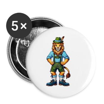 Bavarian Lion - Buttons large 2.2''/56 mm (5-pack) - white - Front