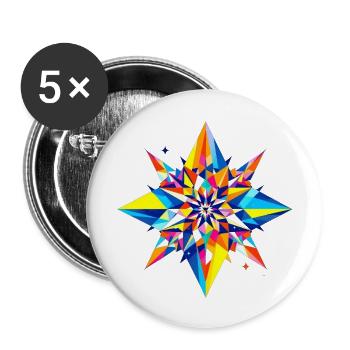Stern - Buttons groß 56 mm (5er Pack) - Weiß - Vorne