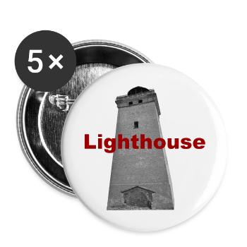 dänisches lighthouse Leuchtturm - Buttons groß 56 mm (5er Pack) - Weiß - Vorne