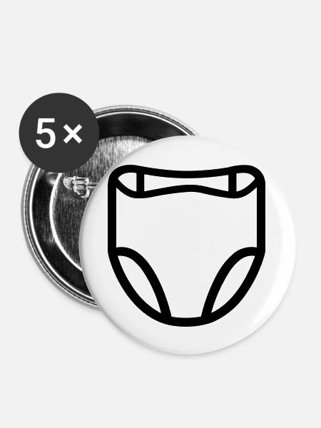 Schicht - Buttons groß 56 mm (5er Pack) - Weiß
