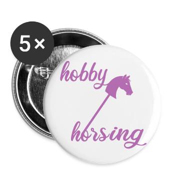 hobby horsing mädchen - Buttons groß 56 mm (5er Pack) - Weiß - Vorne