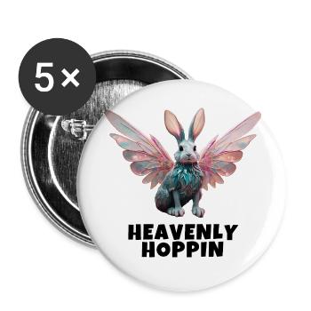 Heavenly Hoppin - Buttons large 2.2''/56 mm (5-pack) - white - Front