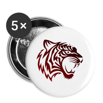 TribalTigerBlackred - Buttons large 2.2''/56 mm (5-pack) - white - Front