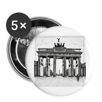 Brandenburger Tor - Buttons groß 56 mm (5er Pack) - Weiß - Vorne
