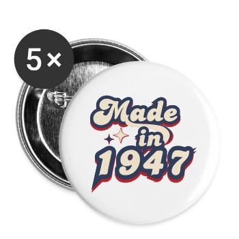 Made in 1947 Retro - Buttons large 2.2''/56 mm (5-pack) - white - Front