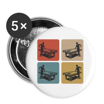 Vintage Billiards Player - Buttons large 2.2''/56 mm (5-pack) - white - Front