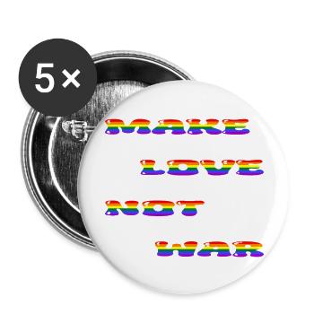 Faites l’amour, pas la guerre – Édition🌈 Fierté LGBTQ+ - Lot de 5 grands badges (56 mm) - blanc - Devant